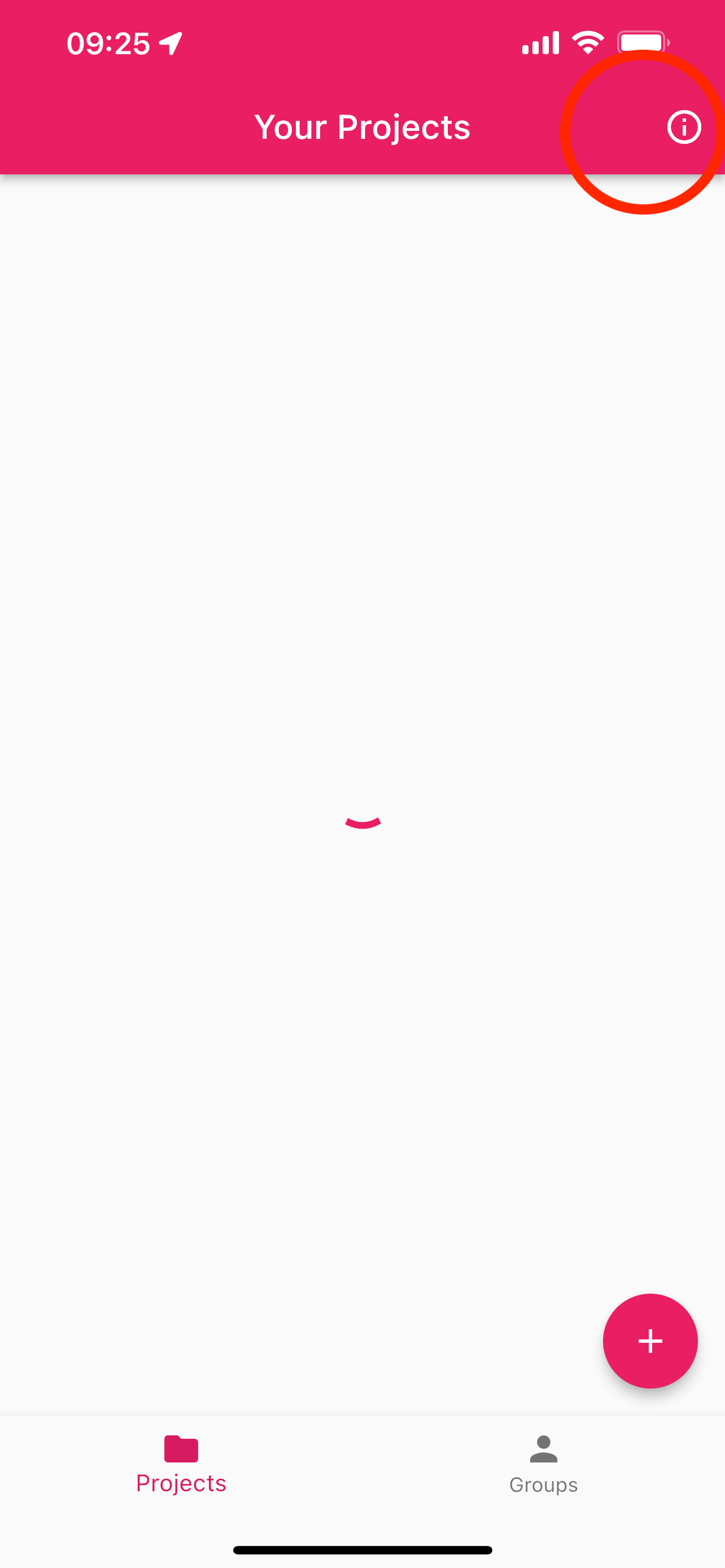 Finding the Info app screen