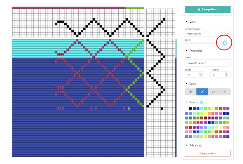 Zooming the pattern