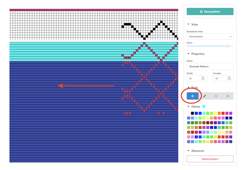 Panning the pattern