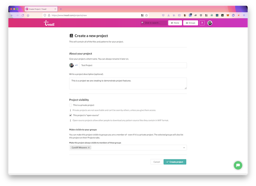 Configuring the new project